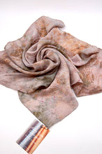 Load image into Gallery viewer, Botanically Dyed Silk Bandana - Habotai Silk