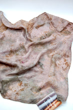 Load image into Gallery viewer, Botanically Dyed Silk Bandana - Habotai Silk