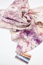 Load image into Gallery viewer, Botanically Dyed Silk Bandana - Habotai Silk