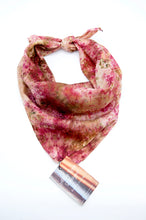 Load image into Gallery viewer, Botanically Dyed Silk Bandana - Habotai Silk