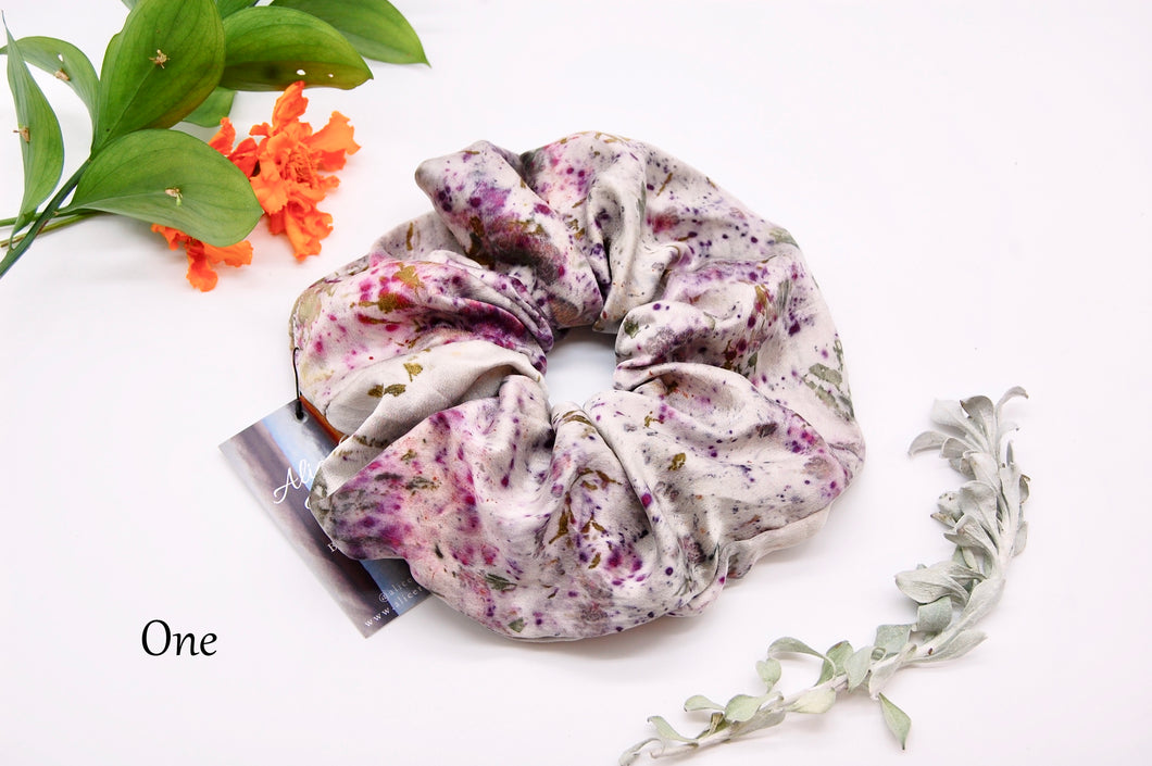 Botanically Dyed Large Silk Scrunchies