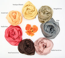 Load image into Gallery viewer, Botanically Dyed Silk Bandana - Habotai Silk