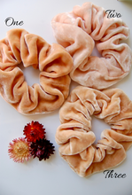Load image into Gallery viewer, Botanically Dyed Silk Velvet Scrunchies