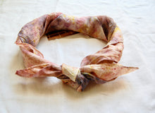 Load image into Gallery viewer, Botanically Dyed Silk Bandana - Habotai Silk