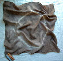 Load image into Gallery viewer, Botanically Dyed Silk Bandana - Habotai Silk