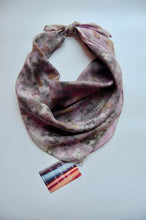Load image into Gallery viewer, Botanically Dyed Silk Bandana - Habotai Silk