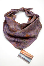 Load image into Gallery viewer, Botanically Dyed Silk Bandana - Habotai Silk