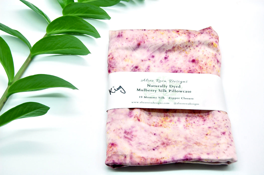 Botanically Dyed Mulberry Silk Pillowcase KING