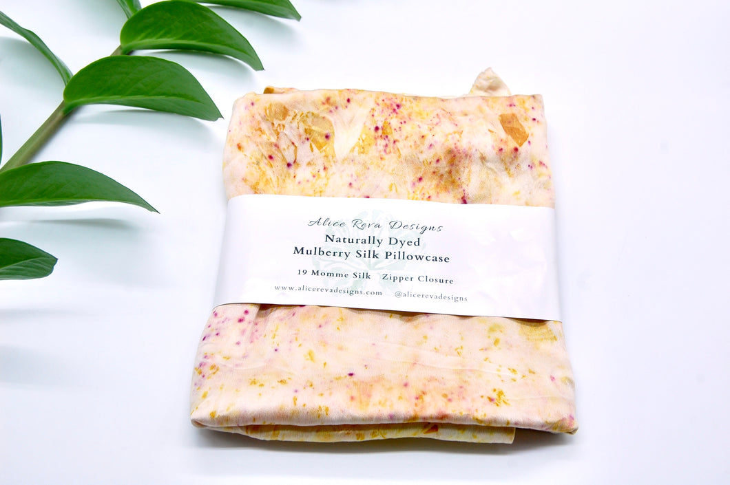 Botanically Dyed Mulberry Silk Pillowcase