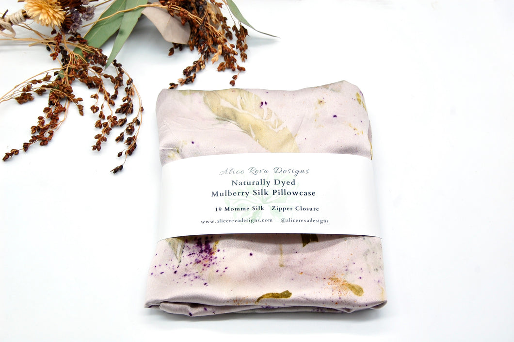 Botanically Dyed Mulberry Silk Pillowcase