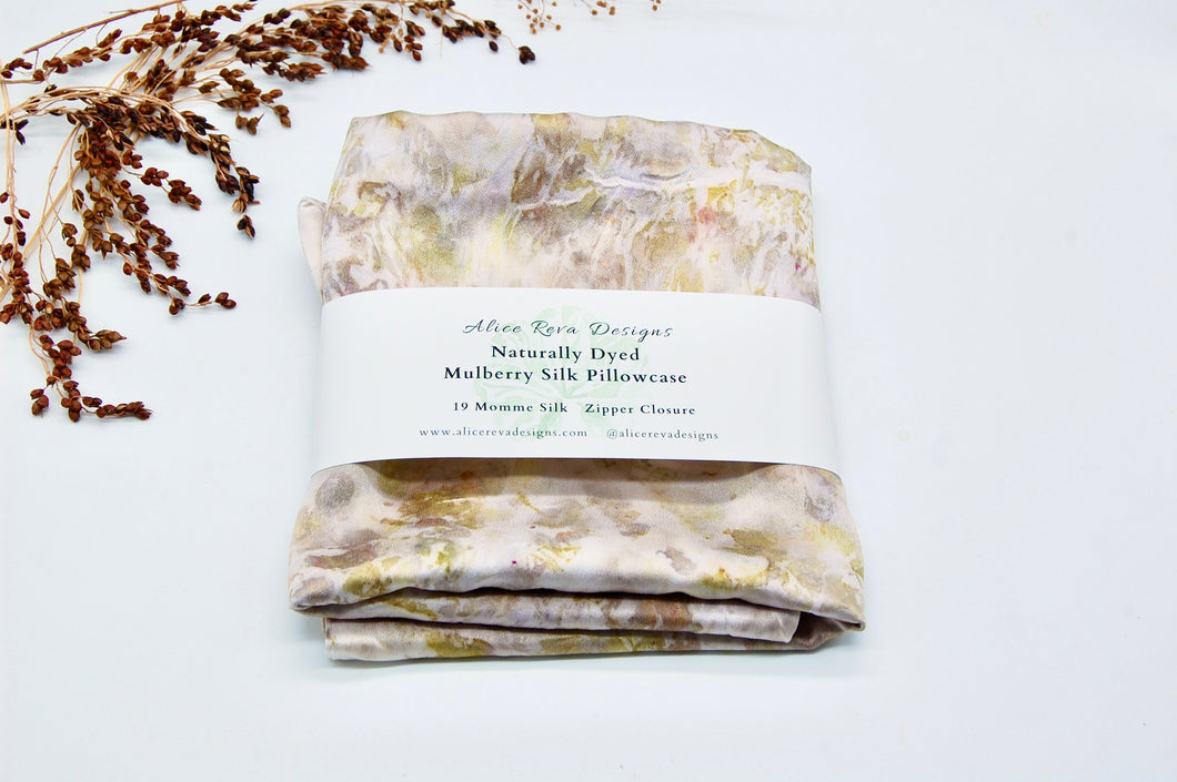 Botanically Dyed Mulberry Silk Pillowcase