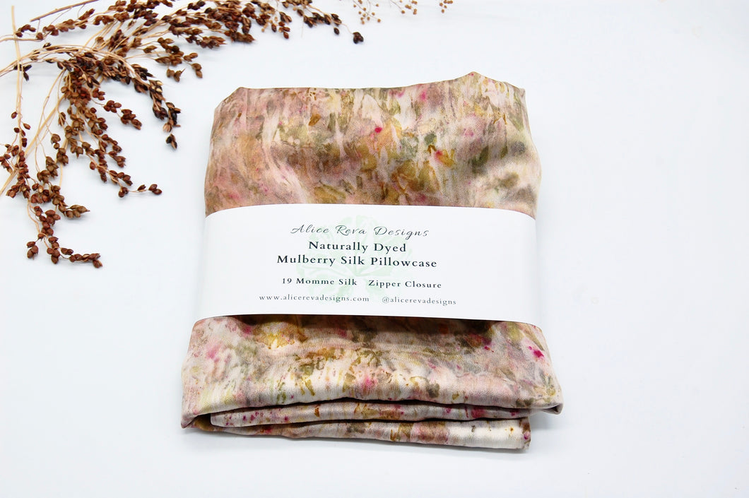 Botanically Dyed Mulberry Silk Pillowcase