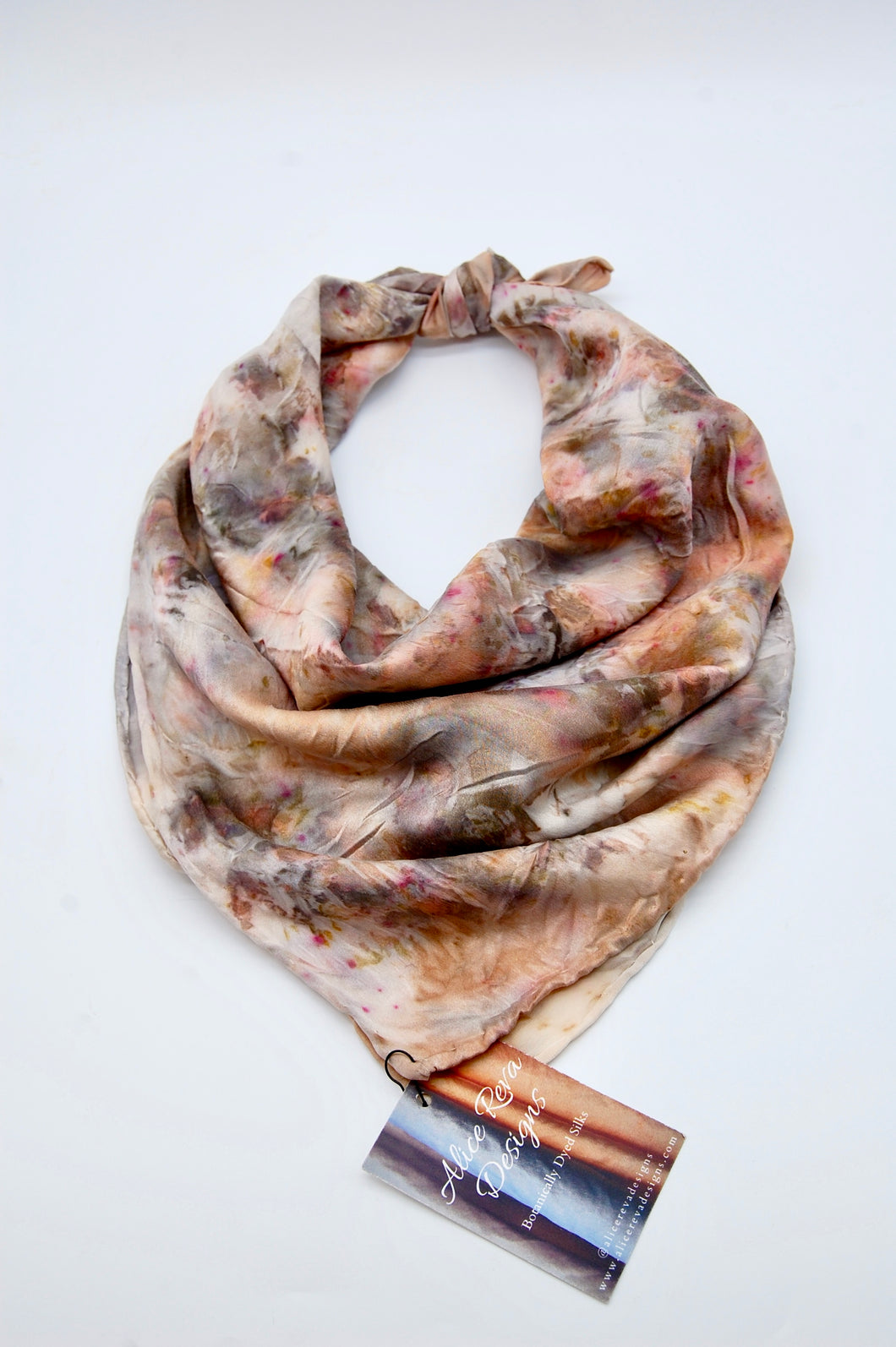 Botanically Dyed Silk Bandana - Charmeuse Silk