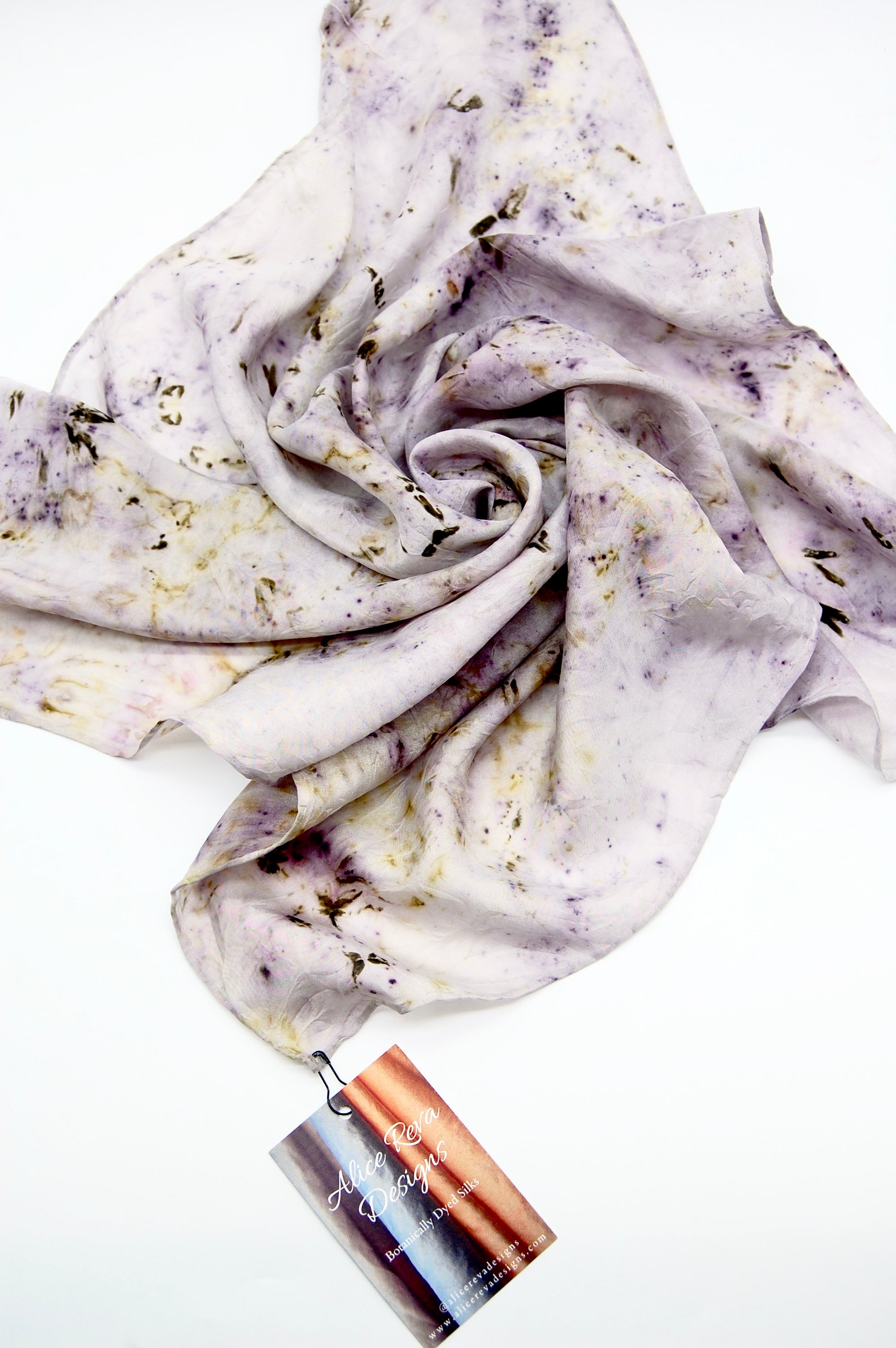 Botanically Dyed Silk Bandana Habotai Silk Alice Reva Designs