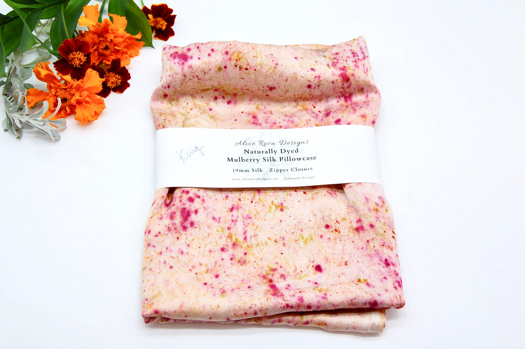 KING SIZE Botanically Dyed Mulberry Silk Pillowcase