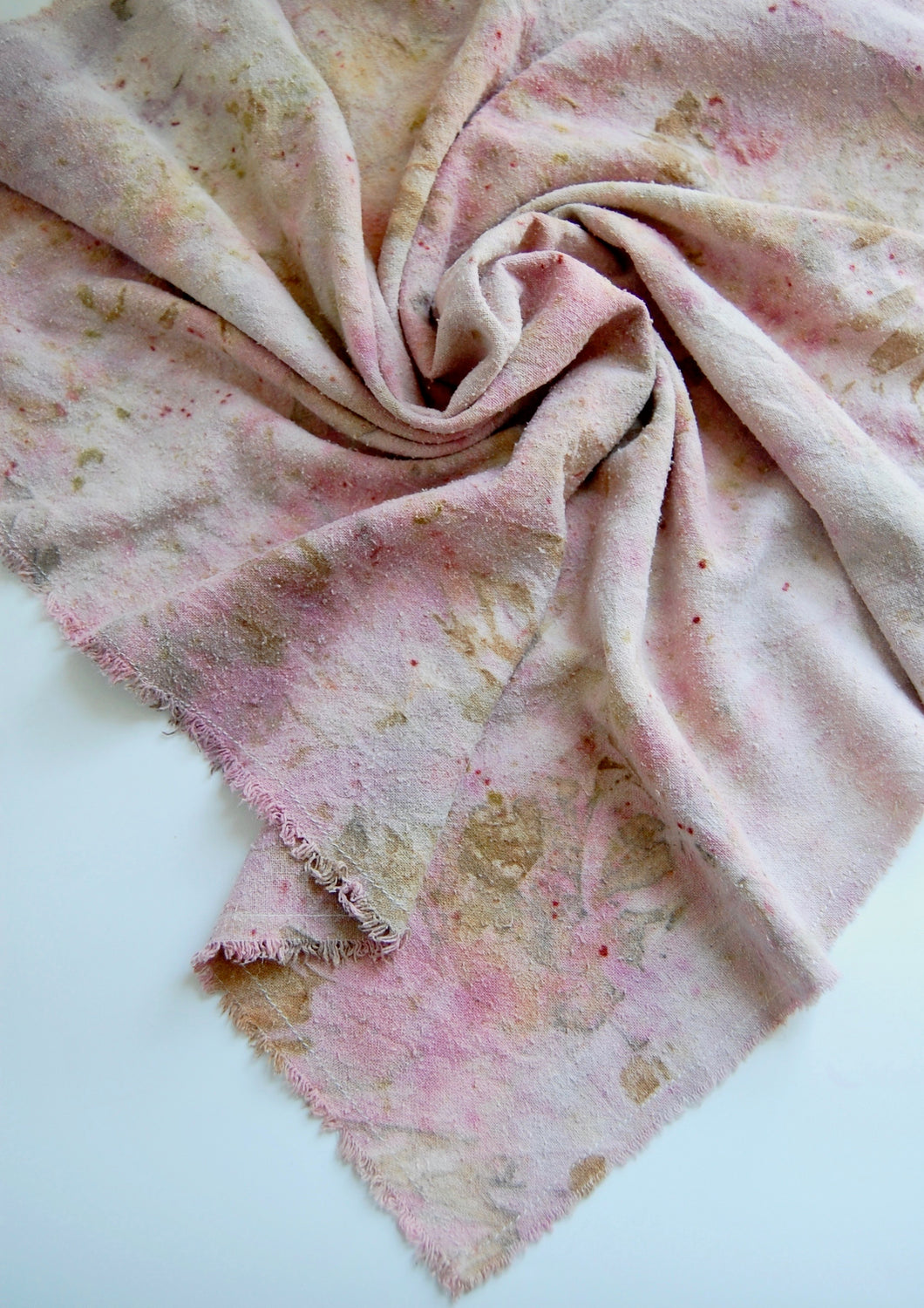 Botanically Dyed Silk Bandana - Raw Silk