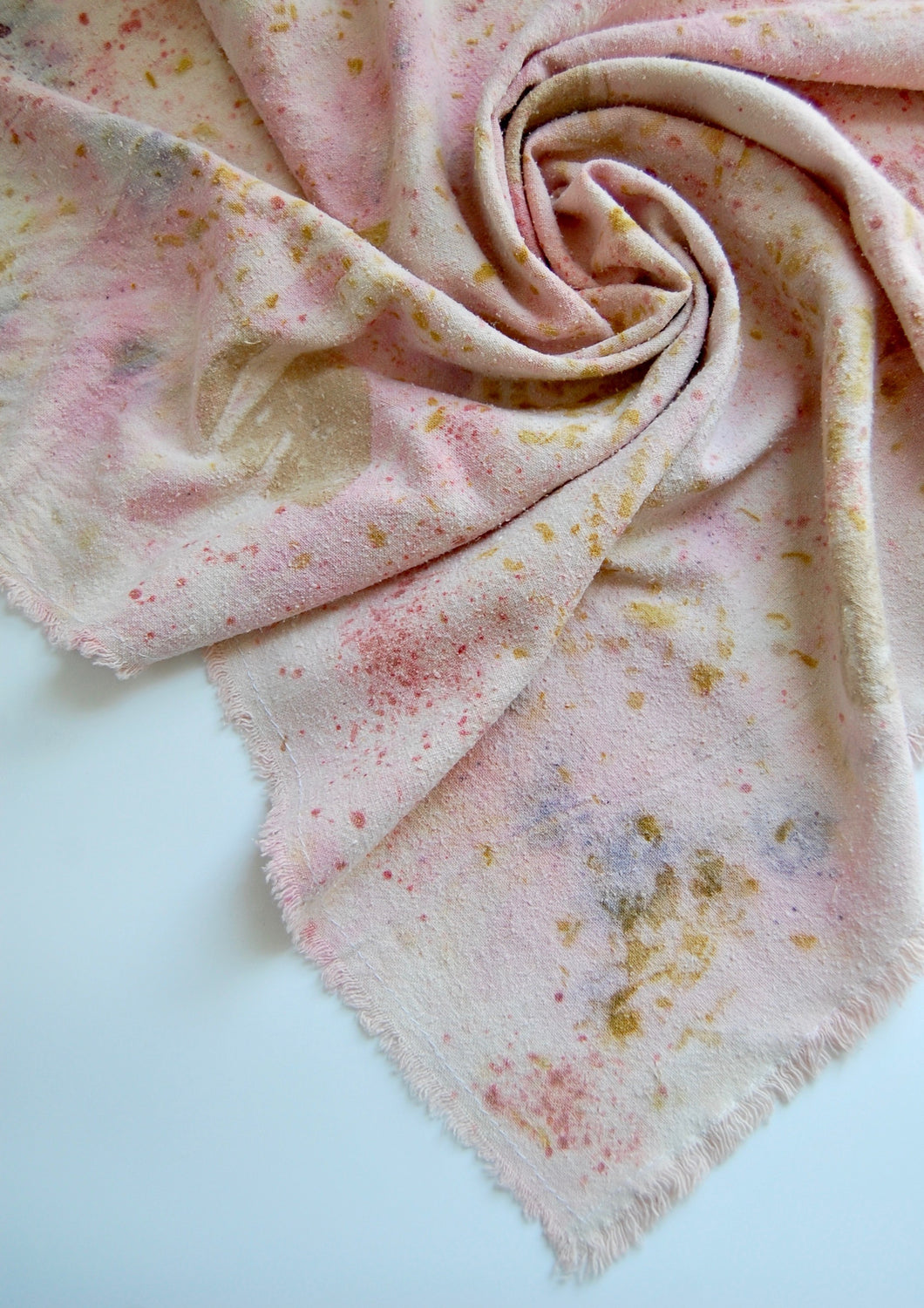 Botanically Dyed Silk Bandana - Raw Silk