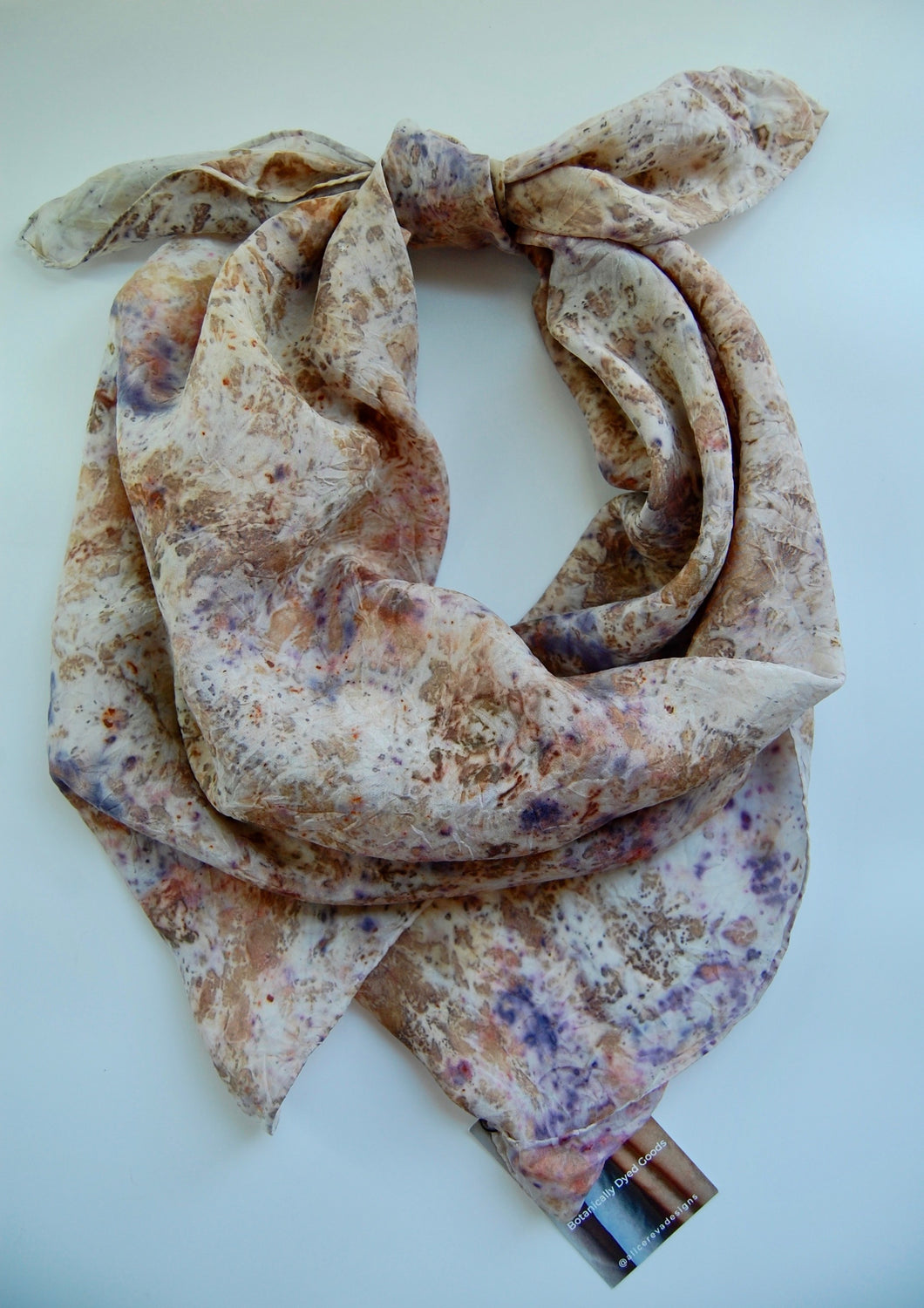 Botanically Dyed Silk Wild Rag  - Habotai Silk